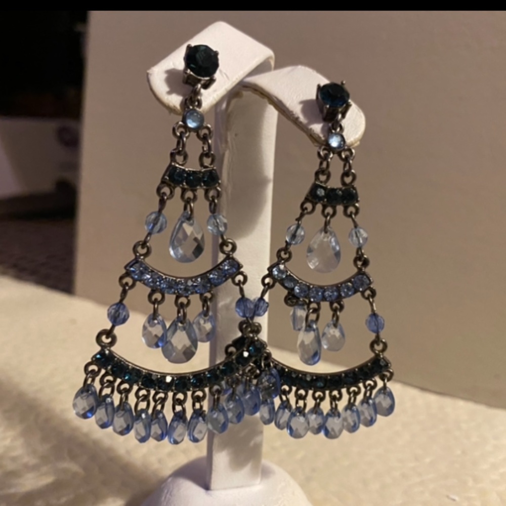 Blue Chandelier Earrings
